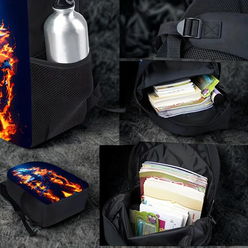 Dragon Ball Goku 3-Piece Backpack Set – School Bag + Lunch Box + Pencil Case